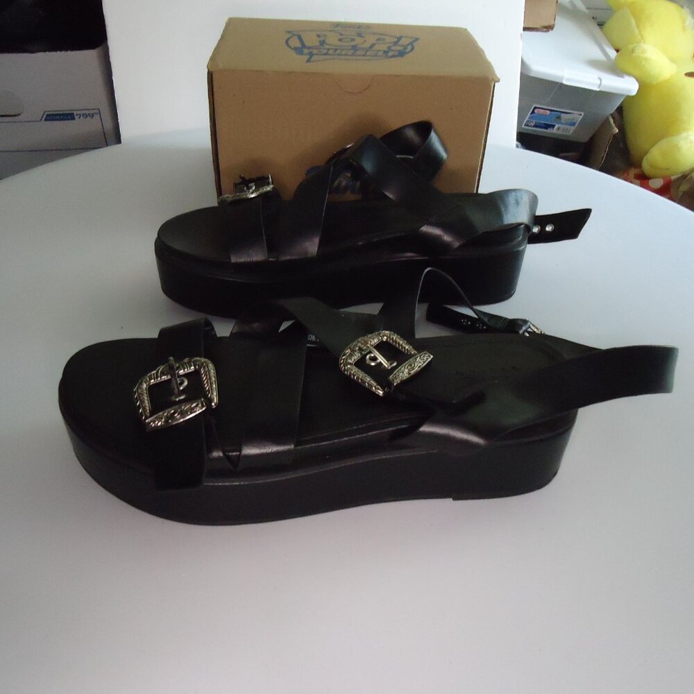 ASOS Toby Sandals Chunky Platform Criss Cross Ankle Adjustable Straps Buckle 11 - Picture 3 of 6